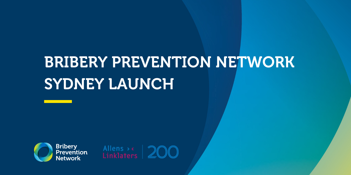 Bribery Prevention Network Sydney Launch