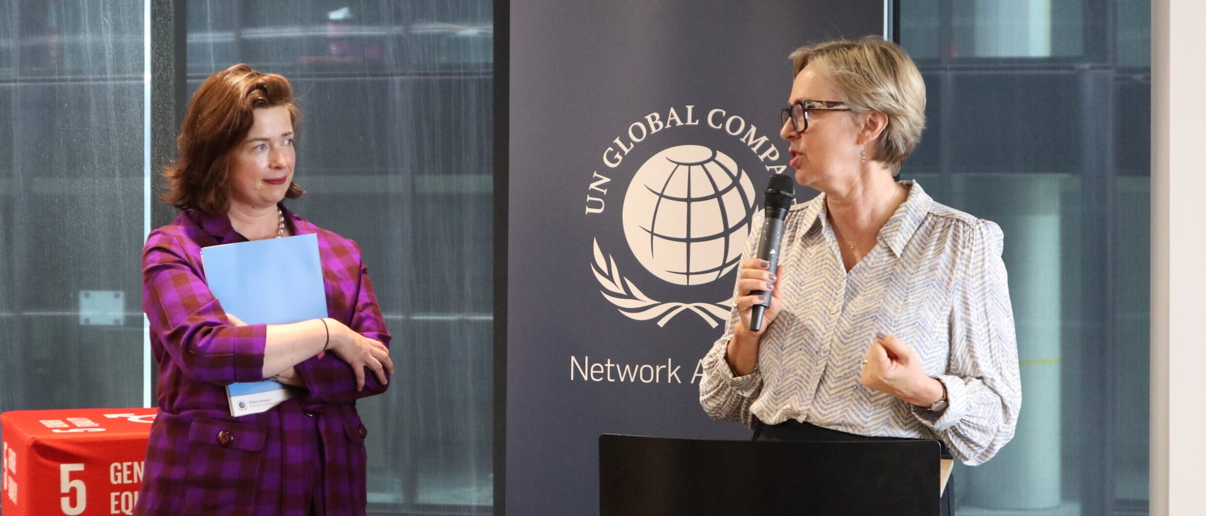 Executive Director, Kate Dundas, facilitates Q&A with Lene Wendland, Keynote speaker and Chief, Business and Human Rights at the Office of the High Commissioner for Human Rights, at the 2023 Australian Dialogue on Business and Human Rights.