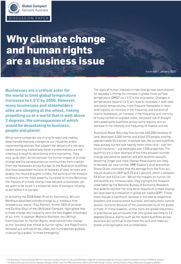 Climate Change and Human Rights Discussion Paper