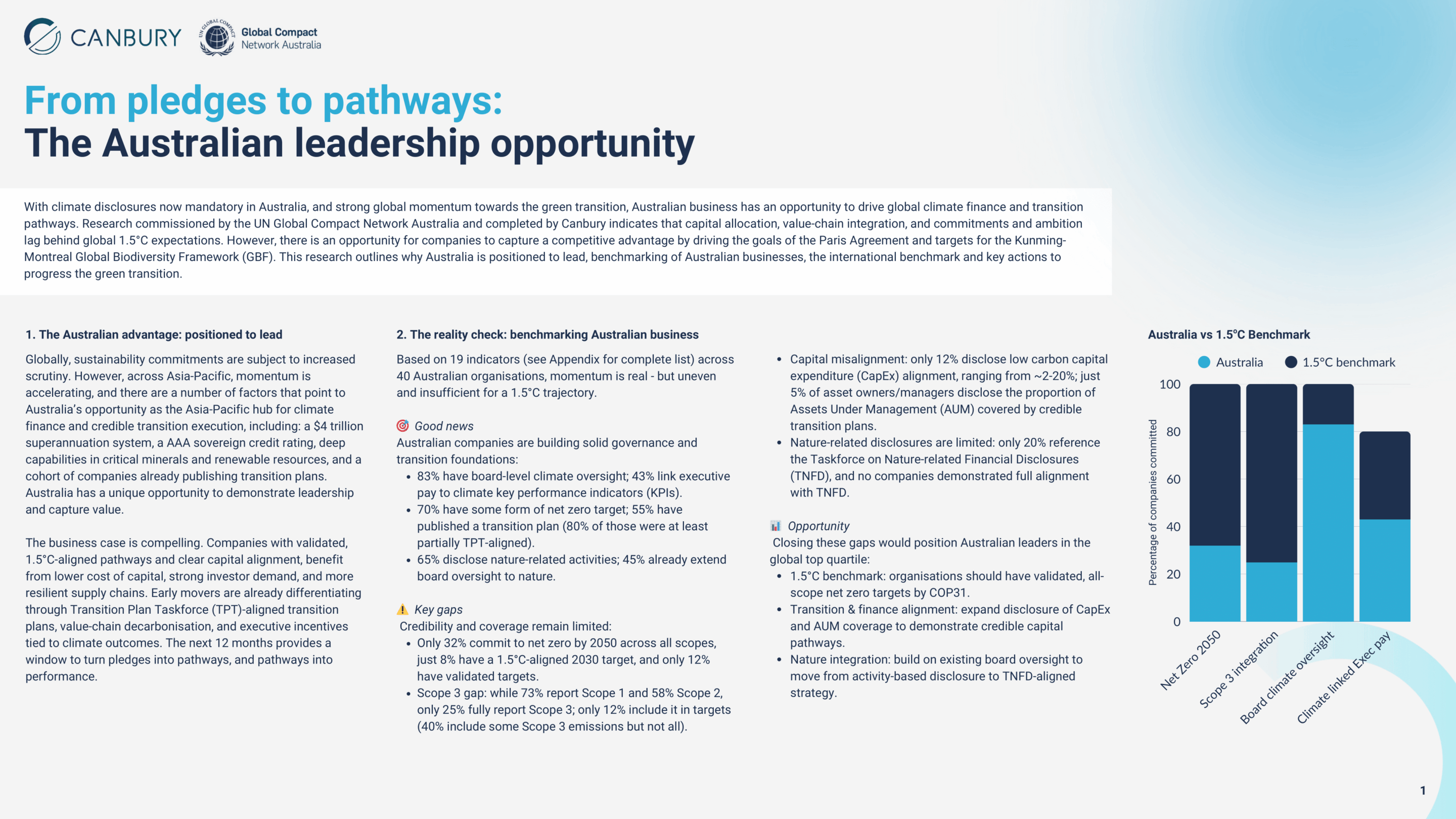 From pledges to pathways: The Australian leadership opportunity